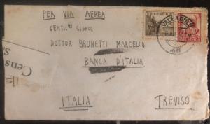 1937 Valladolid Spain Civil War Censored Cover To Treviso Italy Volunteer