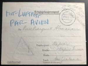 1942 Germany Oflag 3C Prisoner of War POW Letter Cover New Zealand H Alexander