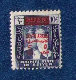 ADEN-Sc 30 MH South Arabia Overprint in Red F-VF