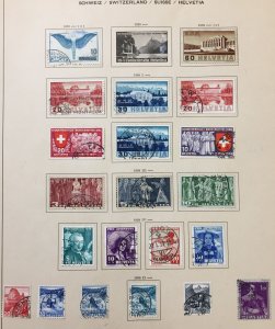 Switzerland 1938/60s Used MH on Pages (Apx 250+Items) AB1800