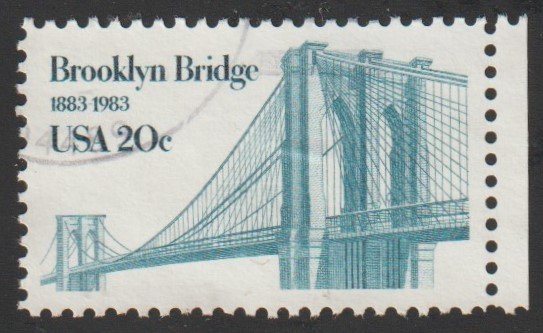 SC# 2041 - (20c) - Brooklyn Bridge, used single