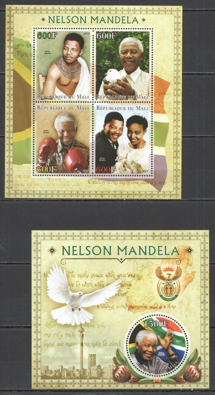2013 Great Humanists Tribute To Nelson Mandela Kb+Bl Mnh Pe239