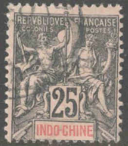 French Indo-China Scott 13 Used 1900  Navigation and Commerce corner crease