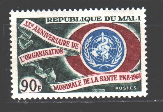 Mali. 1968. 162. 20 years of WHO. MNH. 