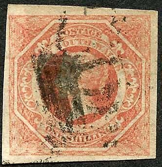 New South Wales SG100 1/- Pale Red Wmk 12 Cat 75 pounds 