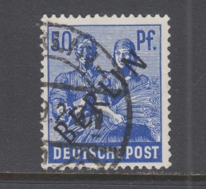 Germany Berlin 9N13 used. 1948 50pf Workers with Berlin overprint, fresh