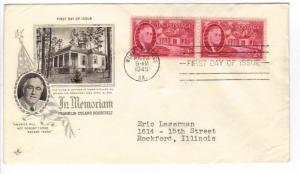 US 931 (Me-2B) 2c Franklin D Roosevelt FDC Artcraft Cachet ECV $5.00