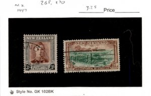 New Zealand, Postage Stamp, #268, 270 Used, 1947 King George (AB)