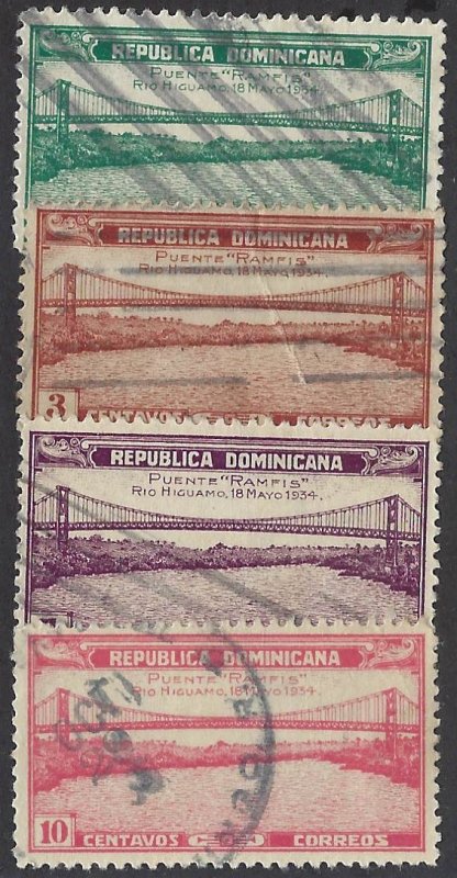 DOMINICAN REPUBLIC 295-98 USED, $2.90 BIN $1.15 BRIDGES