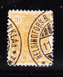 Finland 1889-92 used Scott #41 20p Coat of Arms Cancel Helsingfors.B.