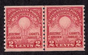 656 Mint,OG,XLH... Line Pair... SCV $60.00