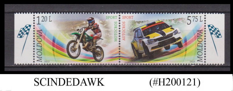 MOLDOVA - 2015 SPORTS MOTOCROS & AUTOCROS - 2V SE-TENANT MNH