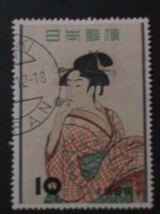 ​JAPAN-1955-SC#616-CENTENARY DEATH OF WOOD CUT ARTIST UTAMARO-USED-VF