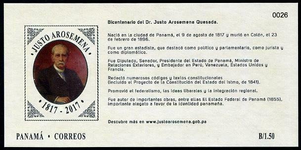 HERRICKSTAMP NEW ISSUES PANAMA Justo Arosemena S/S