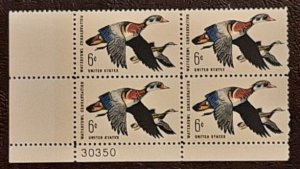 US Scott # 1362; 6c Waterfoul Cons. from 1968; MNH, og; plate block of 4; VF;