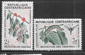 Central African Republic #53-54 Plants (MNH)  CV$1.40