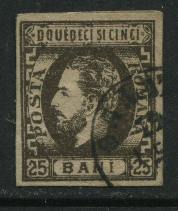 Romania 1871 25 bani used