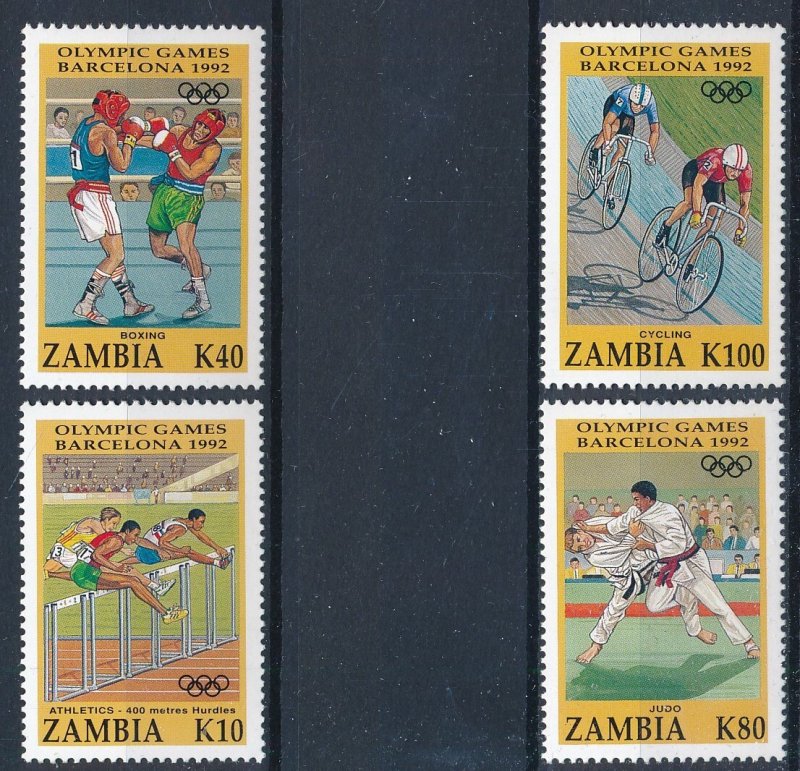 [BIN139] Zambia 1992 Olympics good set of stamps very fine MNH
