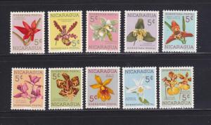 Nicaragua RA66-75 MNH set Flowers (N0120)+