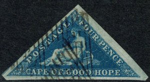 GB 1864 Cape of Good Hope 4d blue. SG 19a