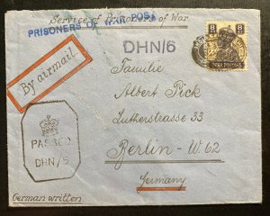 1940s Dehra Dun India POW Prisoner Of War Central Camp Cover to Berlin Germany
