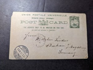 1901 British Fiji Postcard Cover to Buckau Magdeburg Germany