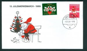 Denmark Cover Cachet  #13  Christmas Seals Walk 1989.  Soccer,Football Laudrup