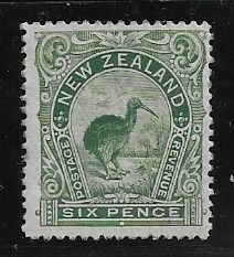 NZ 1898 6p Kiwi.  VF.  Mint (hinged).