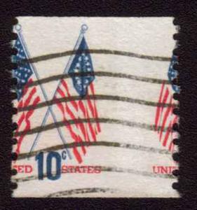 1519 10c Flag, Misperfed, used n6215