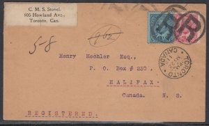 Canada - May 22, 1895 Toronto, ON Registered Cover to Halifax