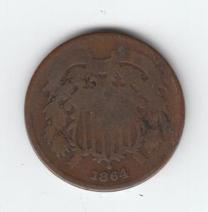 1864 Two Cent @ Half of book --  No Reserve--