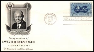 US Dwight D Eisenhower 2nd Term Inauguration 1957 Fleetwood Cover