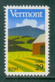 2533 29c Vermont Statehood Fine MNH