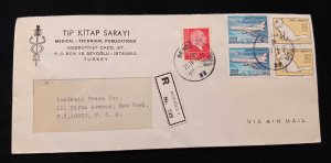 C) 1974, TURKEY, AIR MAIL, COVER SENT TO THE UNITED STATES, MULTIPLE STAMPS. XF