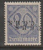 Germany-Upper Silesia O42, 20pf DOUBLE INV. HORIZ OVERPRINT. MINT, NH. VF. (442)