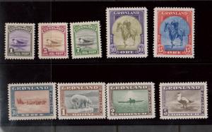 Greenland #10 - #18 VF/NH Set