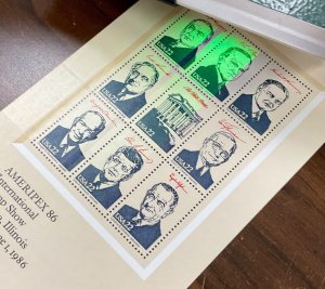 2219K  22¢ President sheet, TAGGING SHIFT ERROR tag Omitted on c, f, & i  $2750