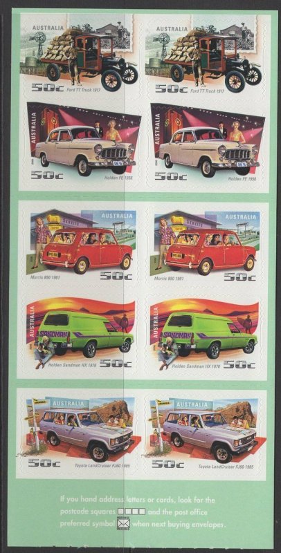 AUSTRALIA SGSB208(2678c) 2006 DRIVING THROUGH THE YEARS $5 SELF ADHESIVES MNH 