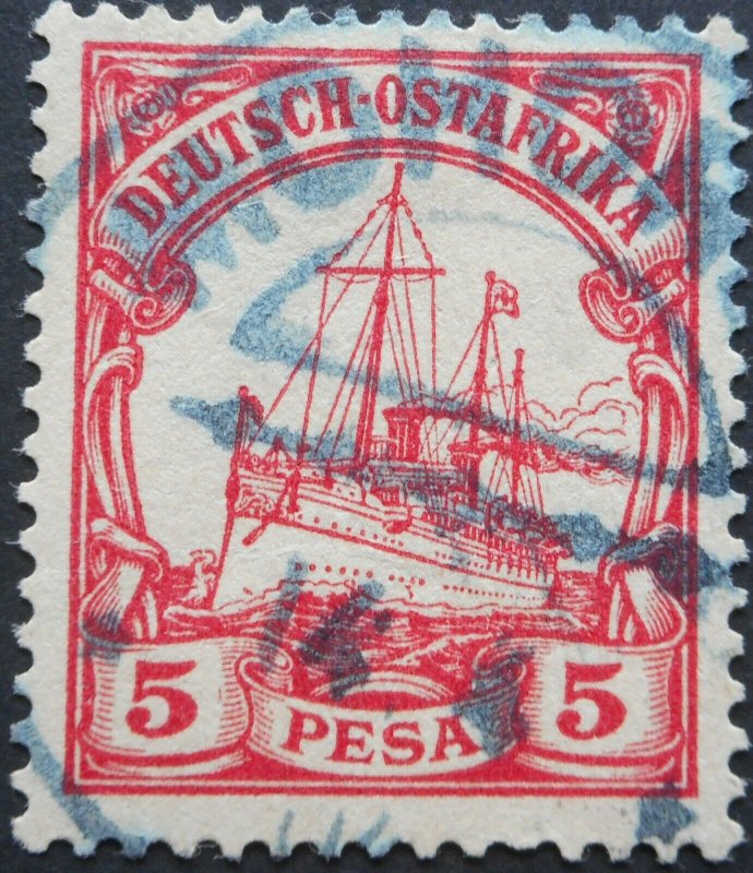 German East Africa 1901 Five Pesa with MOHORRO in blue postmark