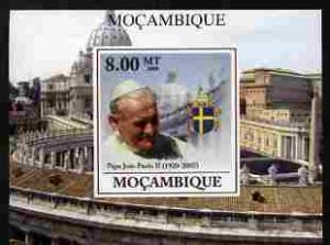 Mozambique 2009 Pope John Paul II #1 individual imperf de...
