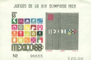 Mexico Olympics Lot 15 , 1 souvenir sheet