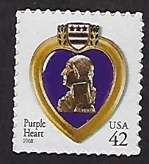 Catalog # 4264 Single Stamp Die Cut Purple Heart Medal for the Combat Wounded