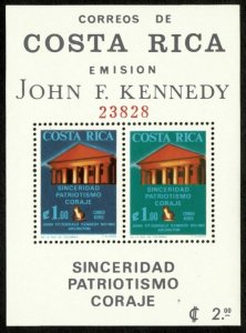 Costa Rica 1965 - JFK, President Kennedy, Airmail - Souvenir Sheet - C420a - MNH