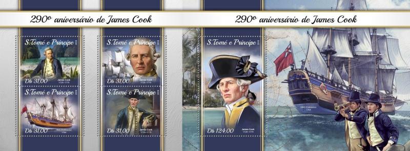 Z08 ST18116ab Sao Tome and Principe 2018 James Cook MNH ** Postfrisch Set