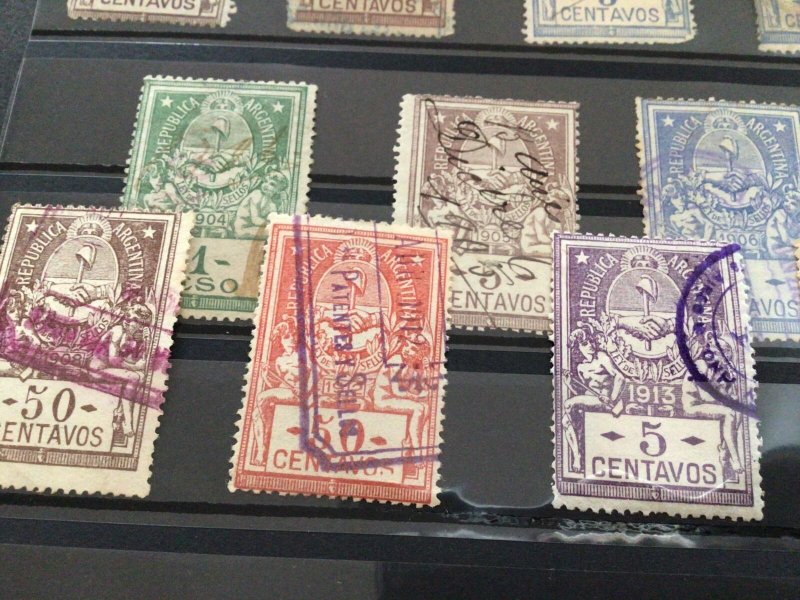 Argentina original vintage  1899-1913 revenue stamps Ref 59689