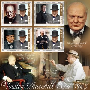 Stamps. Winston Churchill 2024 year 1+1 sheet perforated NEW