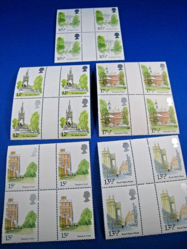 GREAT BRITAIN - SCOTT # 910-914  MNH     GUTTER BLOCKS             (gg)