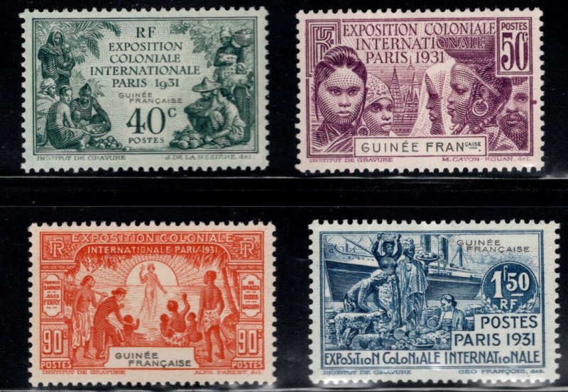 FRENCH GUINEA Scott  116-119 Paris Colonial Expo 1931 stamp set