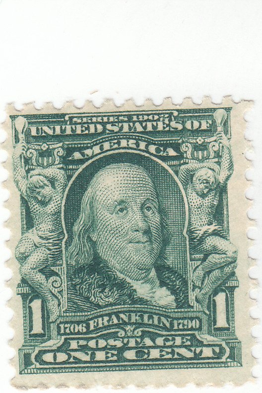 Scott #300 - 1c Blue Green - Franklin - MNH - SCV $30.00 