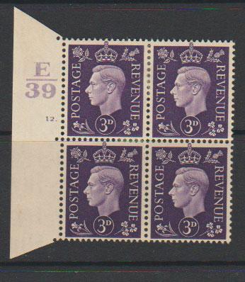 GB George VI  SG 467 Control E39 Cyl 12 Dot 